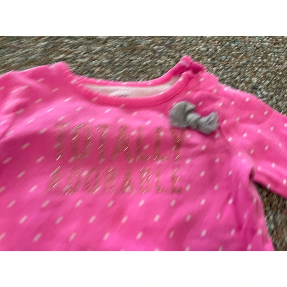 Carter's Girls Totally Adorable Pink Spotted Thick Top 12M